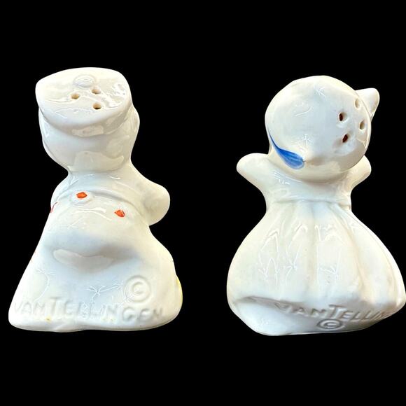 Vintage 50s Van Telligen Dutch Huggers Boy Girl Couple Salt Pepper Shaker - Picture 4 of 5